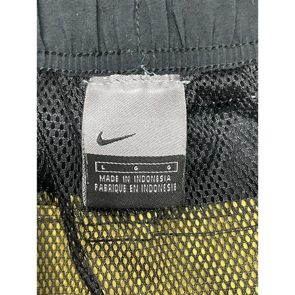 NIKE Mens Swimsuit Bottom Trunk Shorts Size L Black Yellow Pants Drawstring - Picture 8 of 10